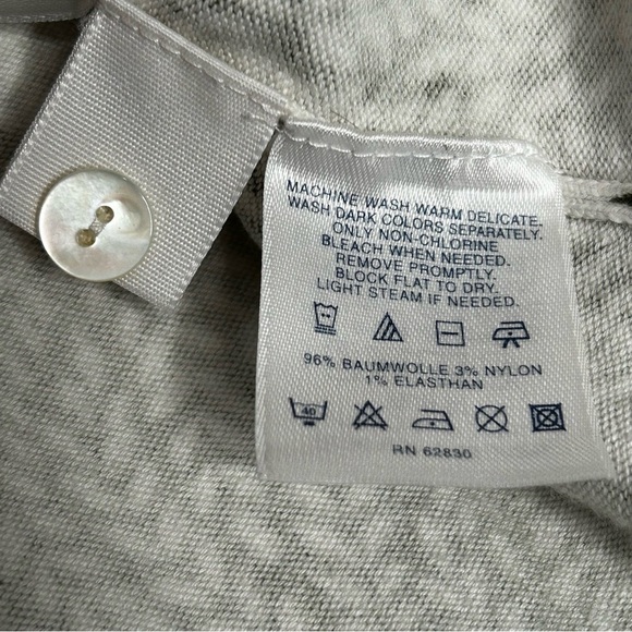 Lands End Olive Green/White Vine patterned Cotton Blend Cardigan Sweater Sz S - Picture 13 of 13